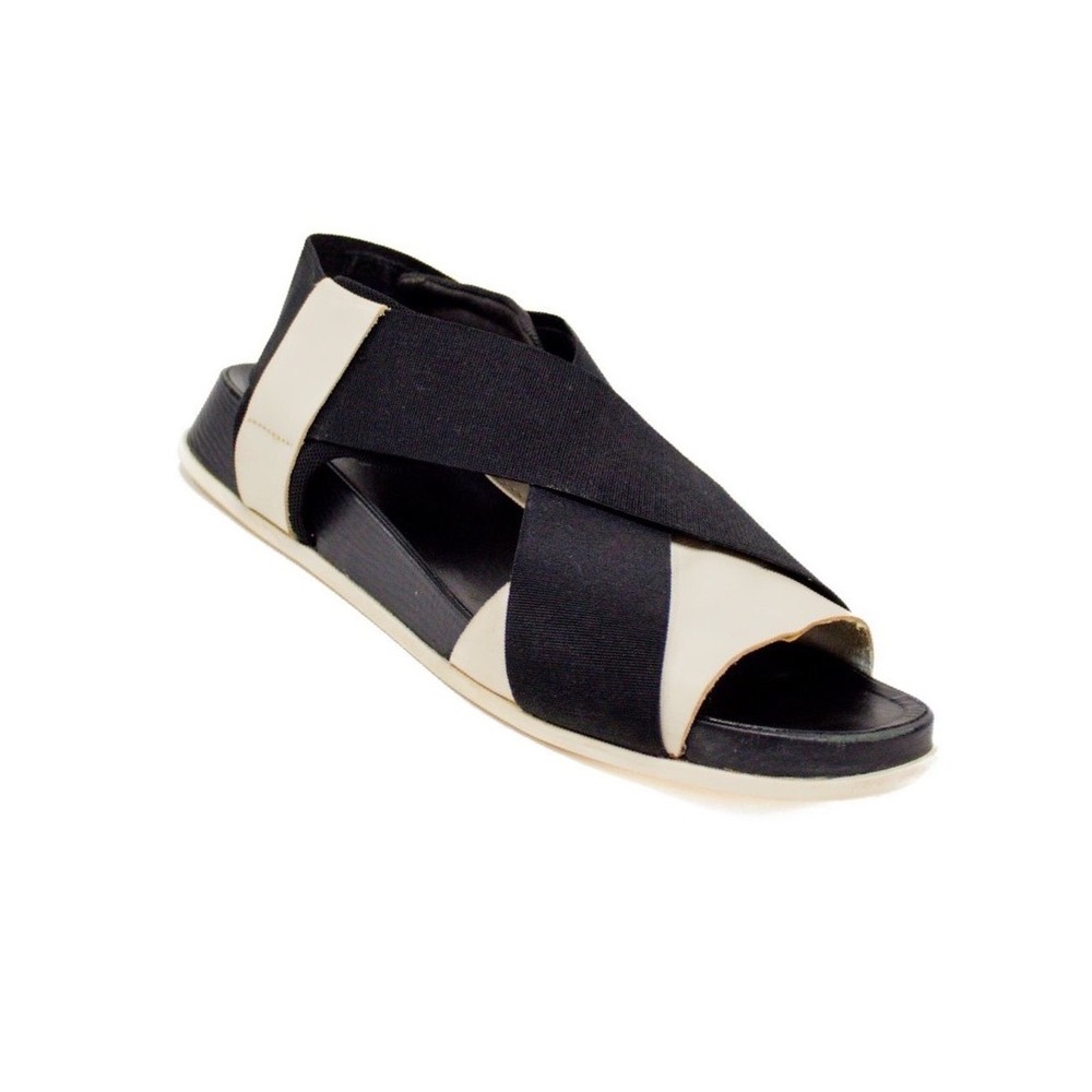 Camper Atonik Sandal - Black & White Leather Women's Size 39/ 9 US